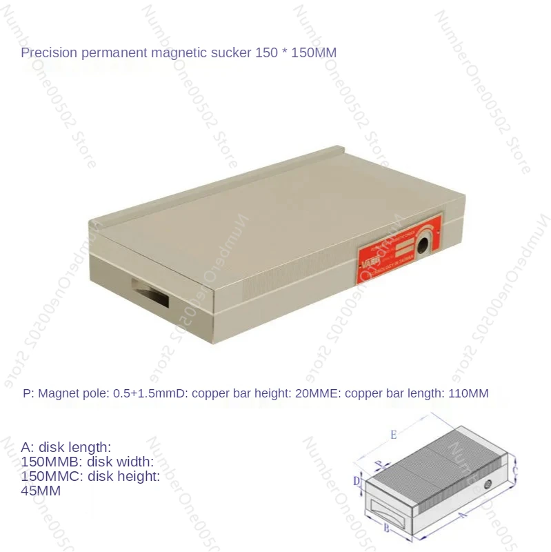 Surface Grinder Permanent Magnetic Chuck 150*150mm Grinding Disk Applicable To Grinding Machines and Other Processing