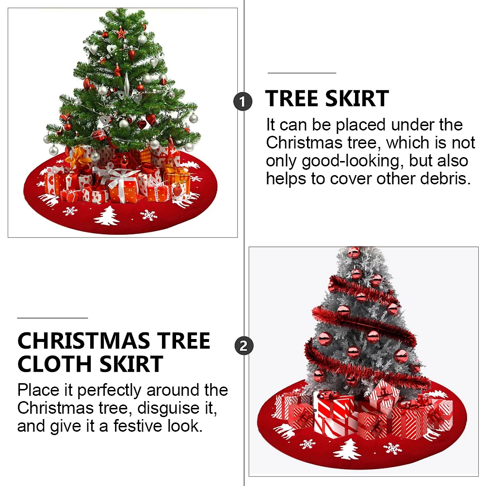 

Christmas Tree Skirt Snow Burlap Cloth Bottom Cover Carpet Xmas Apron Festive Home Shop Hotel Party DIY Decoration Christmas