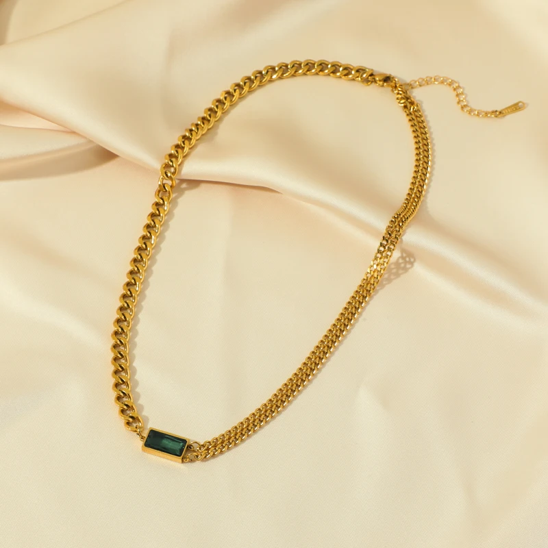 EILIECK 316L Edelstahl Schwarzer Kristall Zirkon Halskette Armband Ohrringe für Damen Neuer Trend Geschenk Wasserdichtes Schmuckset – Detail 14