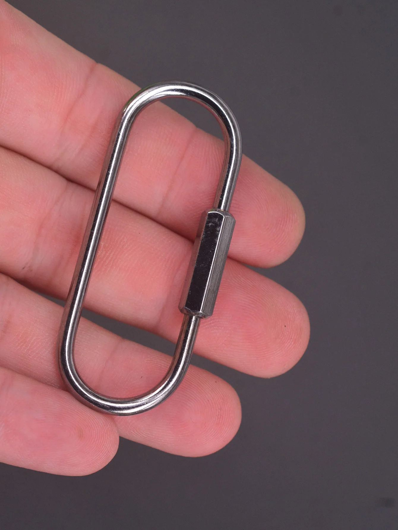 Jet Black Brass Wire Carabiner Keyring - Screw Locking Oval Run Course 4 Sizes Available 36mm to 80mm EDC DIY Key Chains image 3