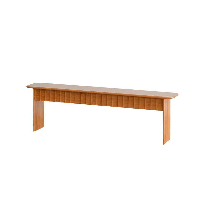 Taburete largo de cabecera de troncos de madera maciza de estilo japonés, banco de mesa de comedor para restaurante nórdico para el hogar