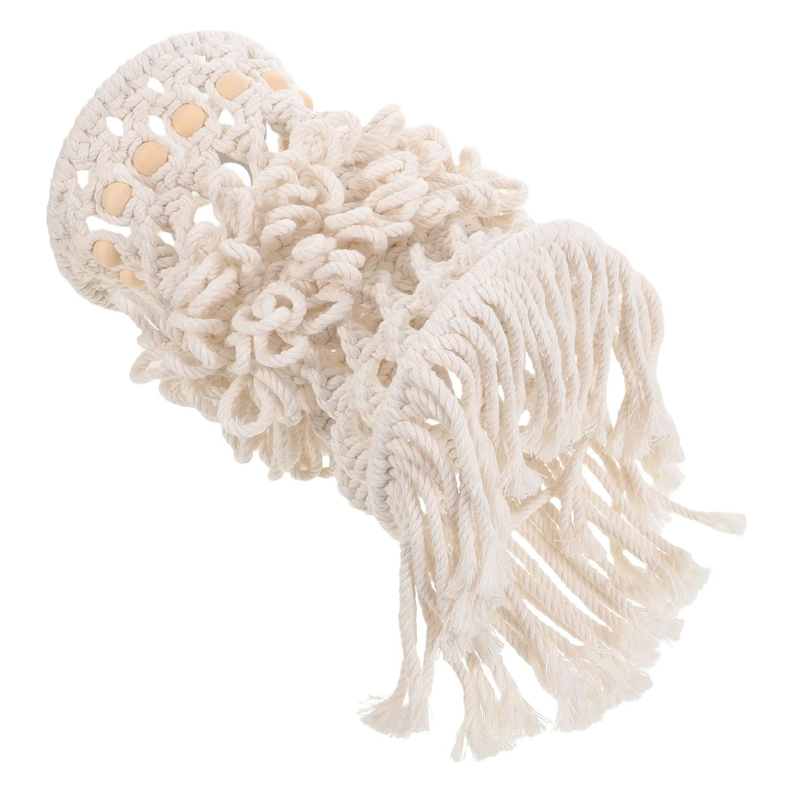 Boho Lamp Shade Handmade Macrame Cotton Rope Woven Lampshade Rustic Pendant Light Cover for Bedroom Living Room Nursery