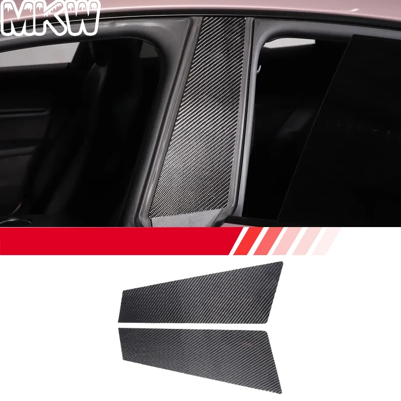

For Porsche Taycan 2019-2025 Soft Carbon Fiber Car Windows B-pillar Panel Trim Car Exterior Accessories L/RHD