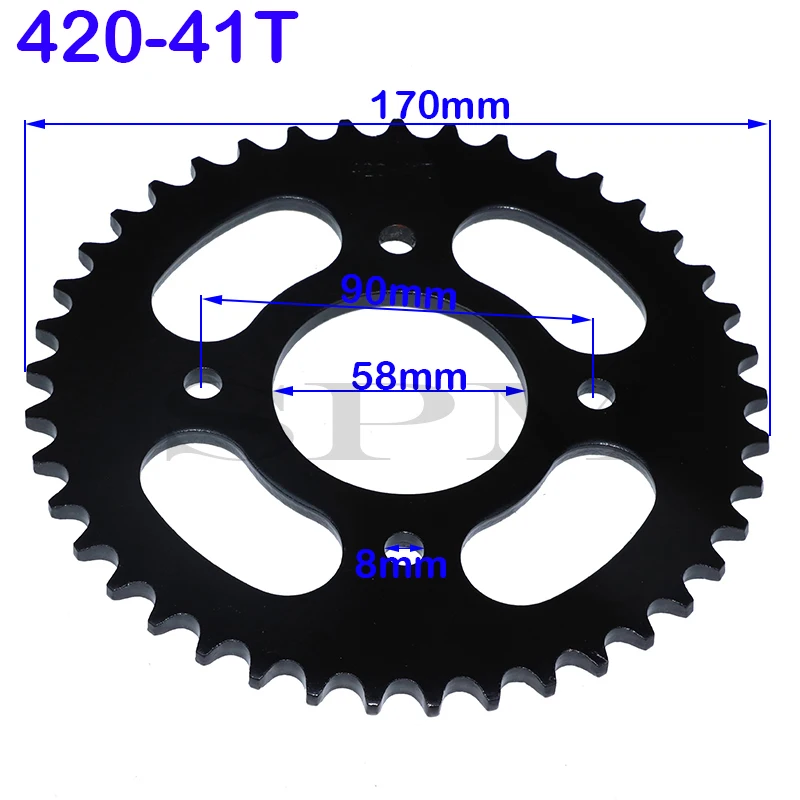 Motorcycle scooter gear 420/428 37T 41T 48T tooth 58mm / 90mm rear sprocket Fit For ATV Go Kart Quad Bike off-road motorcycles