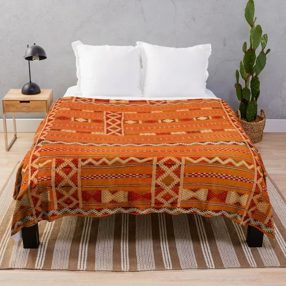 

Vintage Moroccan Pattern - Sunset Colors Throw Blanket Shaggy Furry Soft Blanket for Bedroom Living Room