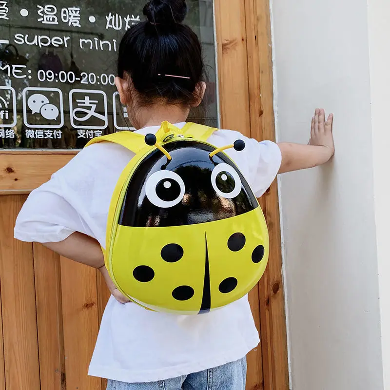 Sac à dos en coquille d\'œuf pour enfants, motif coccinelle, pour écoliers garçons et filles de la maternelle, pour livres