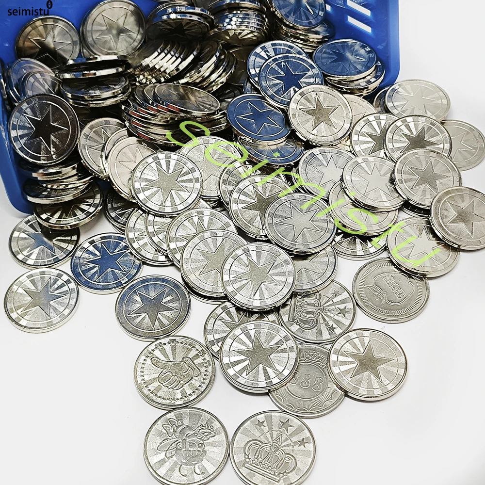 100 Stück Münzmarkierungen aus Edelstahl zum Sammeln von Medaillen für Arcade-Spiele, Kranichklaue, Verkaufsautomat, Autowaschanlage, Flipper-Teile – Detail 1