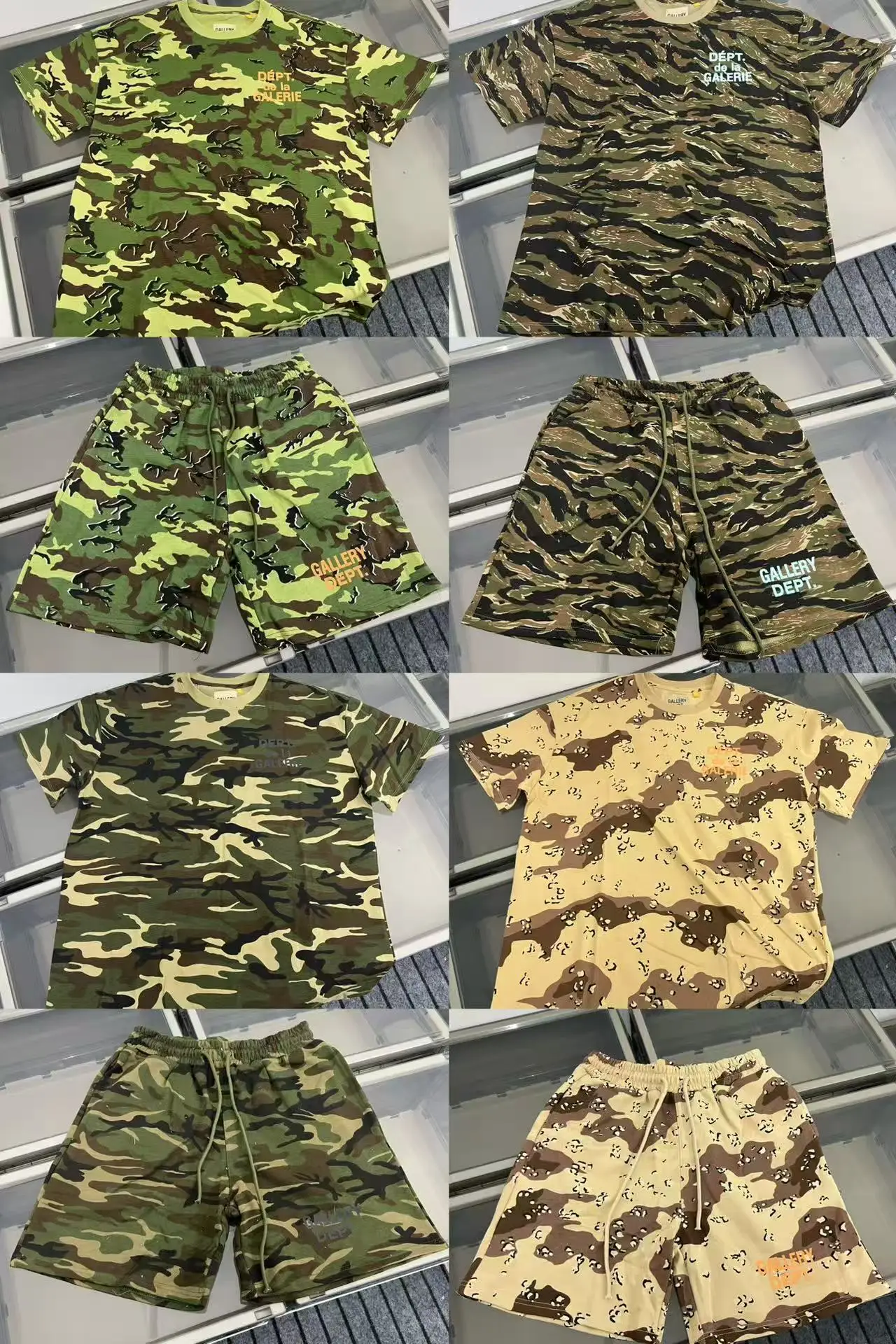 

Camouflage Print Loose Fit Cotton T-irt And Sport Pants Men's Set ort Sve Pure Cotton Comfortable Spring Outfit