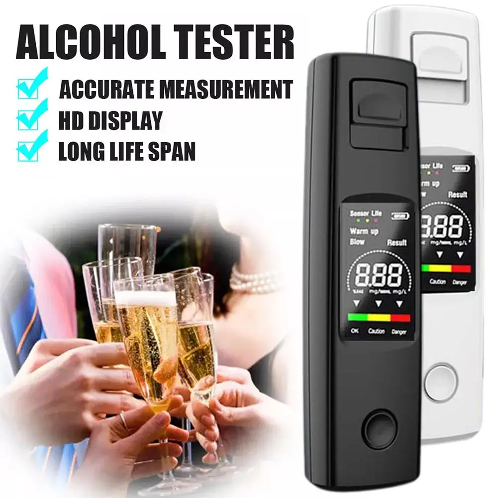 Auto LCD Digital Alcohol Usb Self-cleaning Tester Monitoring Air Traffic Precision Voice Intelligent Blowing Alarm C1B0