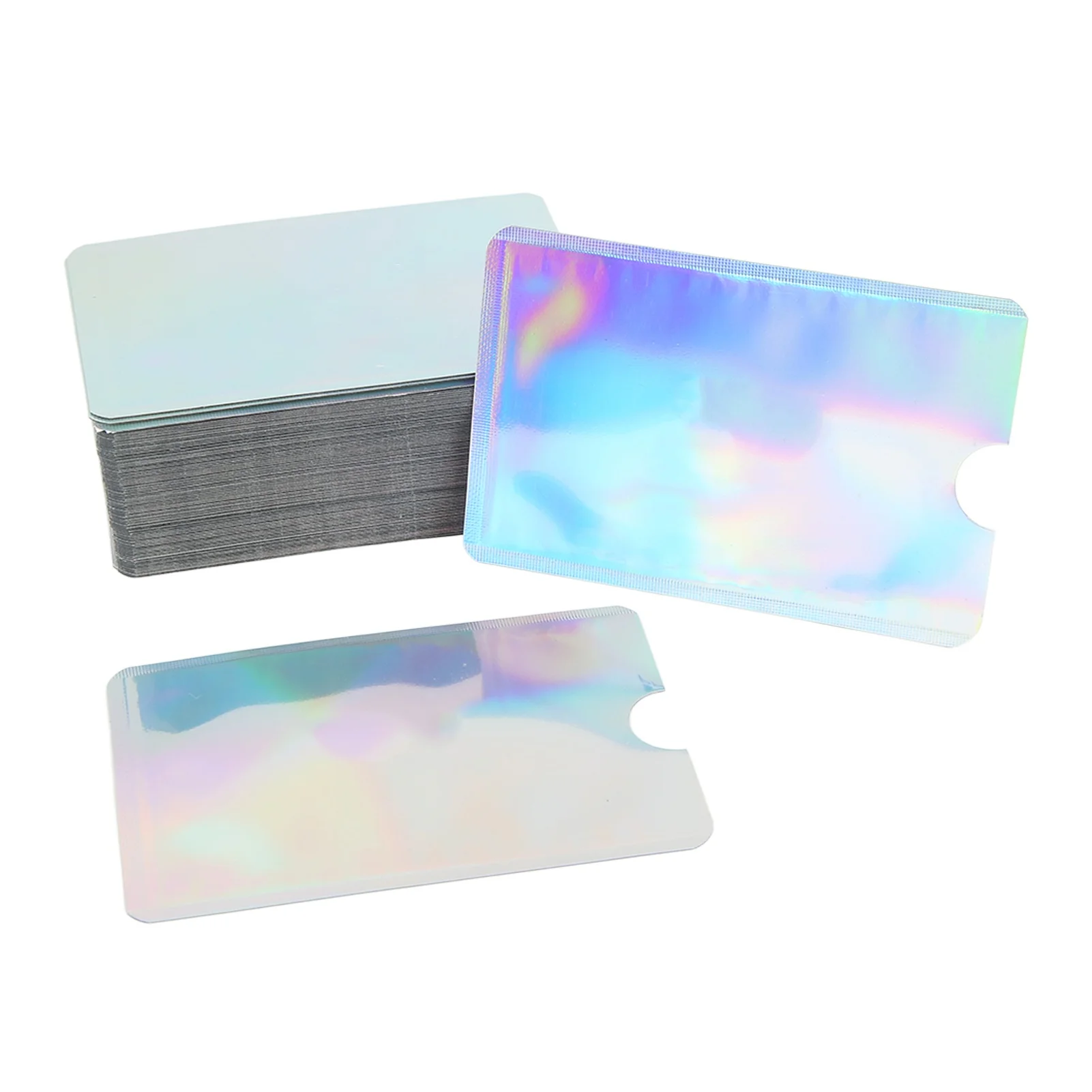 100PCS Card Blocking Sleeves Aluminum Foil Magnetic Prevention Anti Demagnetization Card Holders Silver