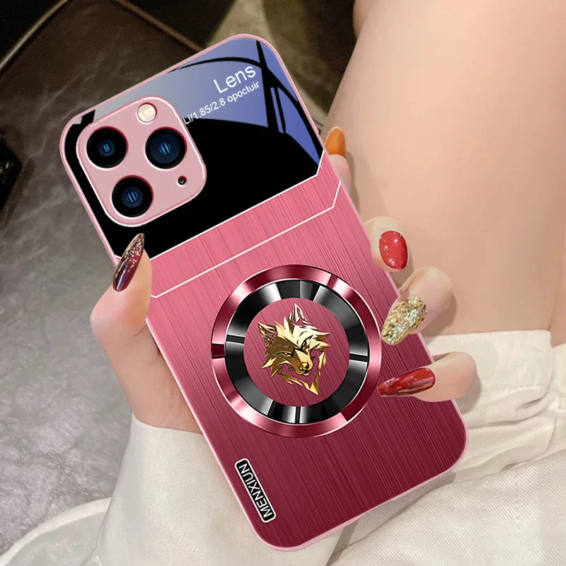 Aperture Wolf Green Rose Purple For IPhone 15 Pro 14 13 12 Mini 11 XS Max XR 7 8 Plu SE 2020 2022 Tempered Glass Phone Case