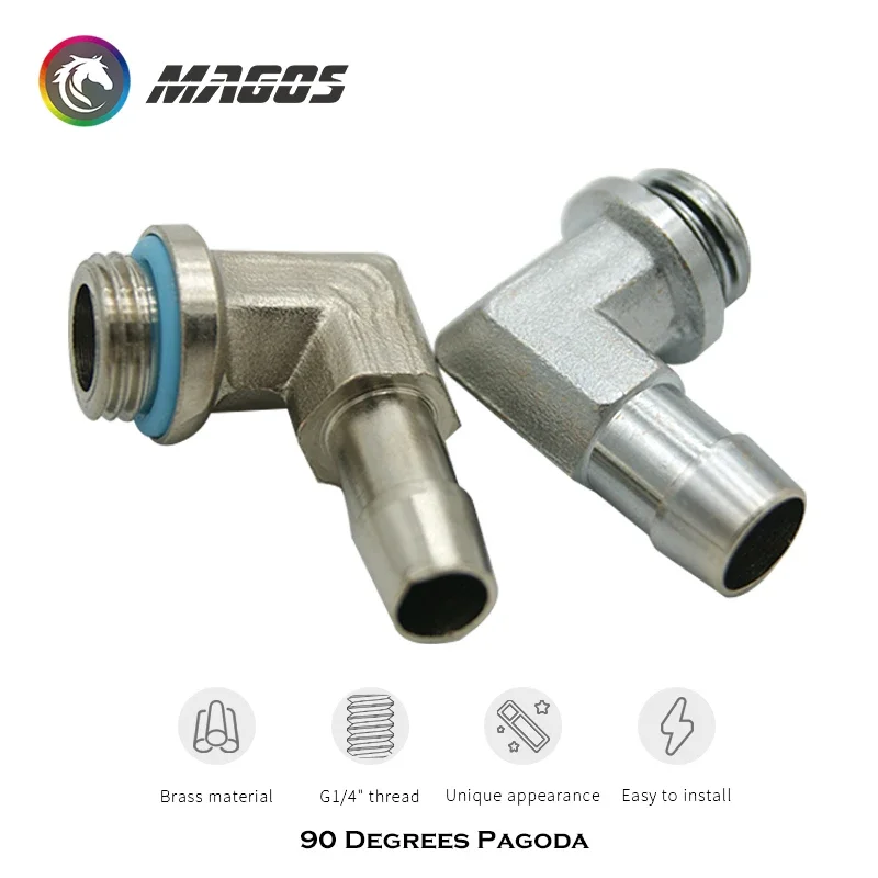 90 Degree Angled Adapter Hose Fitting 6x9mm 8x10mm G1/4'' For ID 8-10mm Soft Tube, PC Computer  Water Cooling Connector