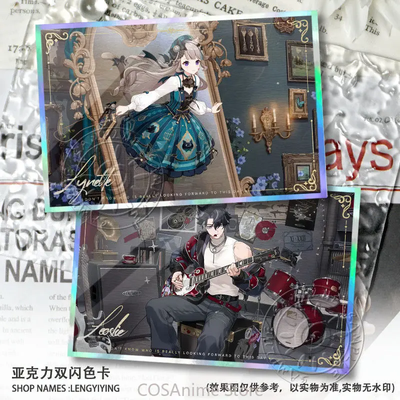 

Spot Genshin Impact Wriothesley Double Flash Color Card Collection Signature Paper Cosplay Xmas Holiday Gift For Fans