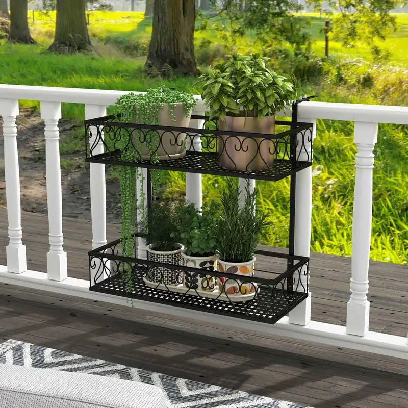 

Flower Pot Holder with Adjustable Hooks and 2 Planter Baskets