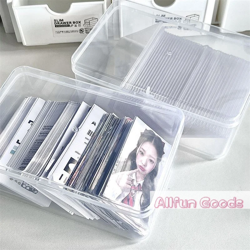 [TG835]Korean Transparent Storage Box  Card Photocard Storage Box Photo Card Organizer Classification Flip Box