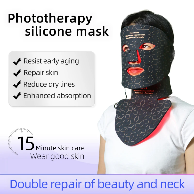 Skin Care 4 Color Facial Led Light Mask Anti-Wrinkle Skin Rejuvenation Photon Therapy Beauty Devices Whitening