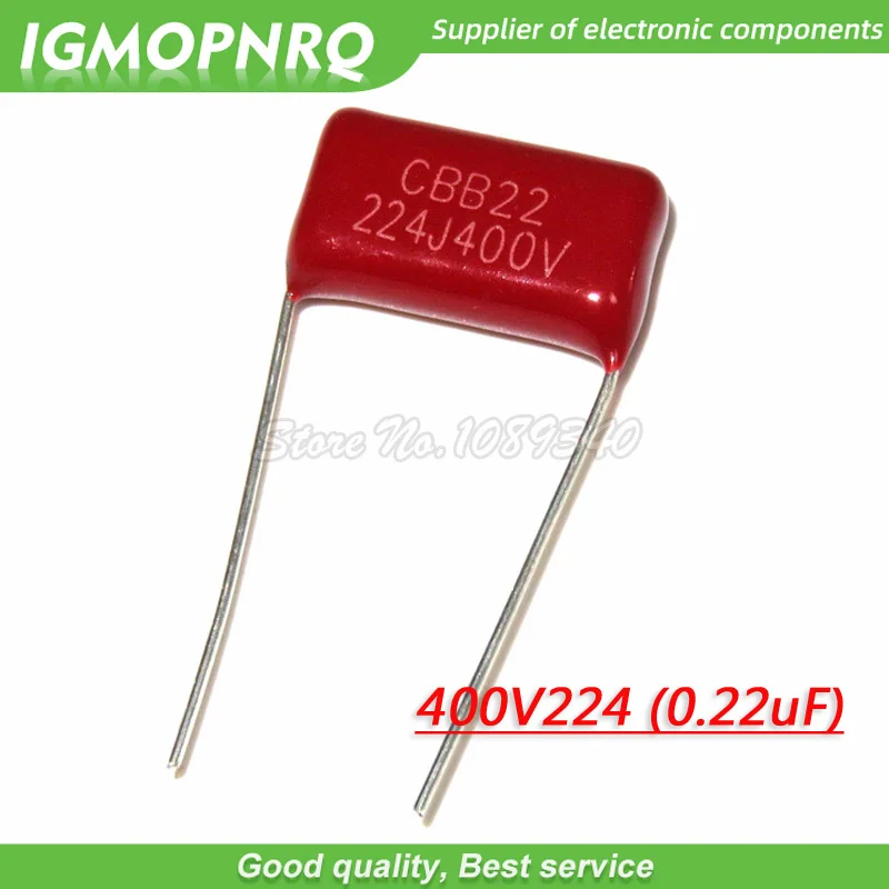 20 sztuk 400V224J 400V 0.22UF 220NF 400V 224J 224 CBB P10 400V224J-P10 kondensator folii polipropylenowej