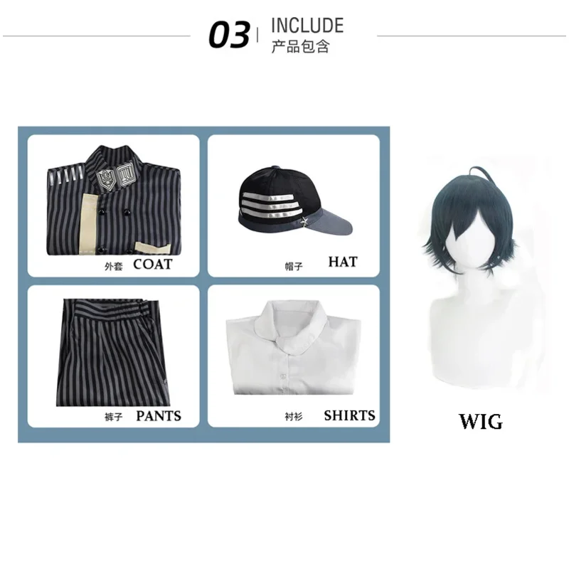 2023 New Anmie Danganronpa 3 Saihara Shuichiคอสเพลย์ชุดวิกผมผู้ใหญ่ผู้ชายผู้หญิงลายชุดฮาโลวีนCarnivalเครื่องแต่งกายเสื้อ
