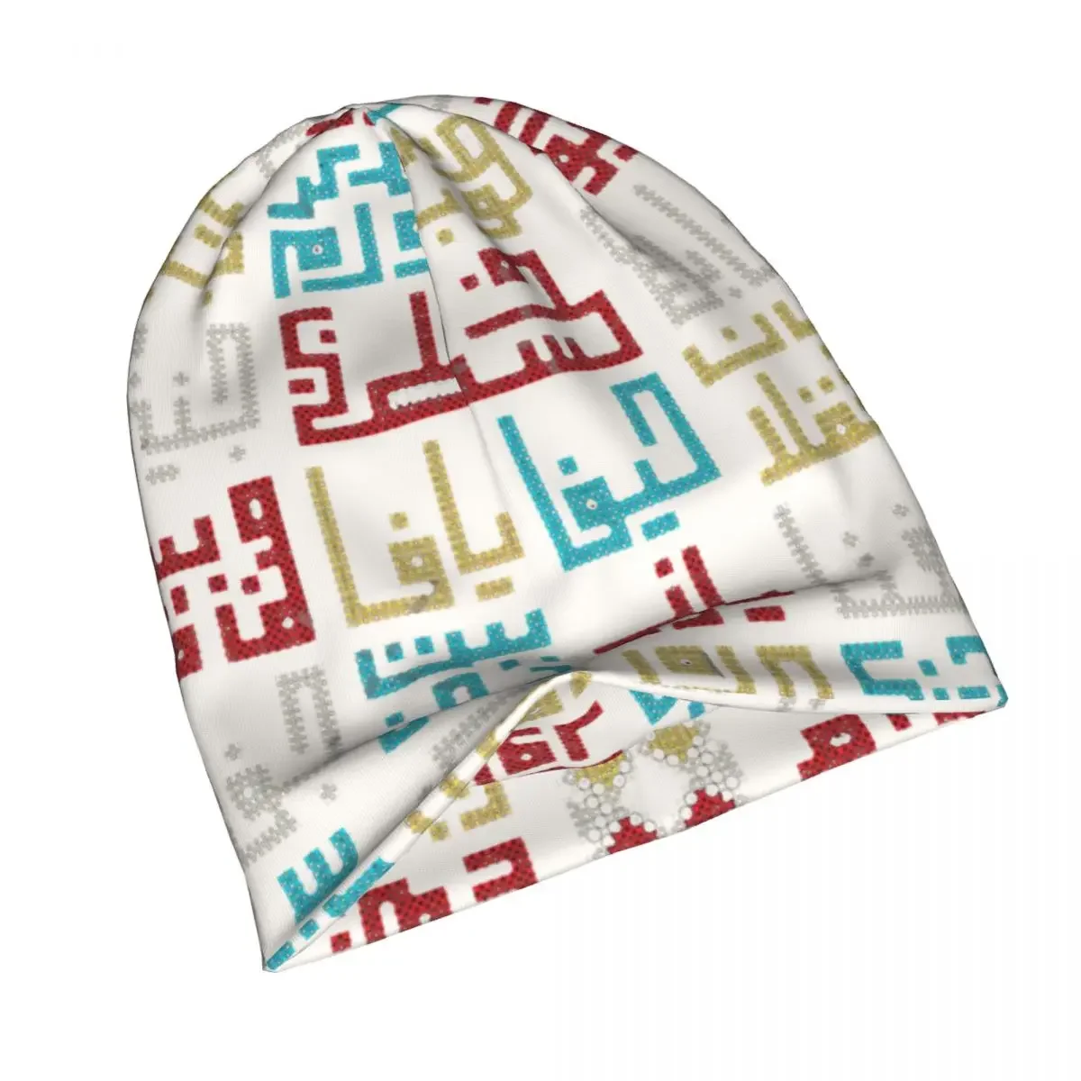 Bonnet Hats Graphic Art Men Women's Thin Hat   Cities Names In Arabic With Realistic Tatreez Cap Street Beanies Caps