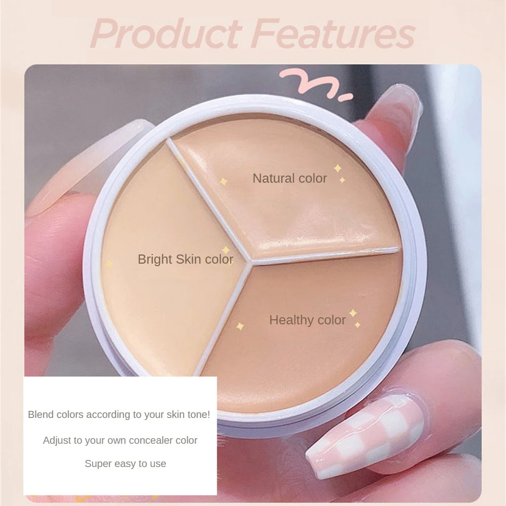 Multicolor Concealer Lacrimal Groove Anti-sweat Natural Makeup Feeling Three-color Partition Concealer Dark Circles Concealer