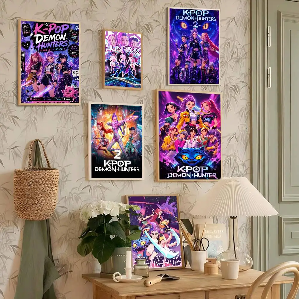 Kpop D-Demon H-Hunter Whitepaper Poster HD Quality Poster Wall Art Painting Study Room Wall Decor