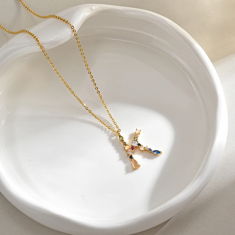 Women's 925 Silver Initial Necklace, Personalised Gift