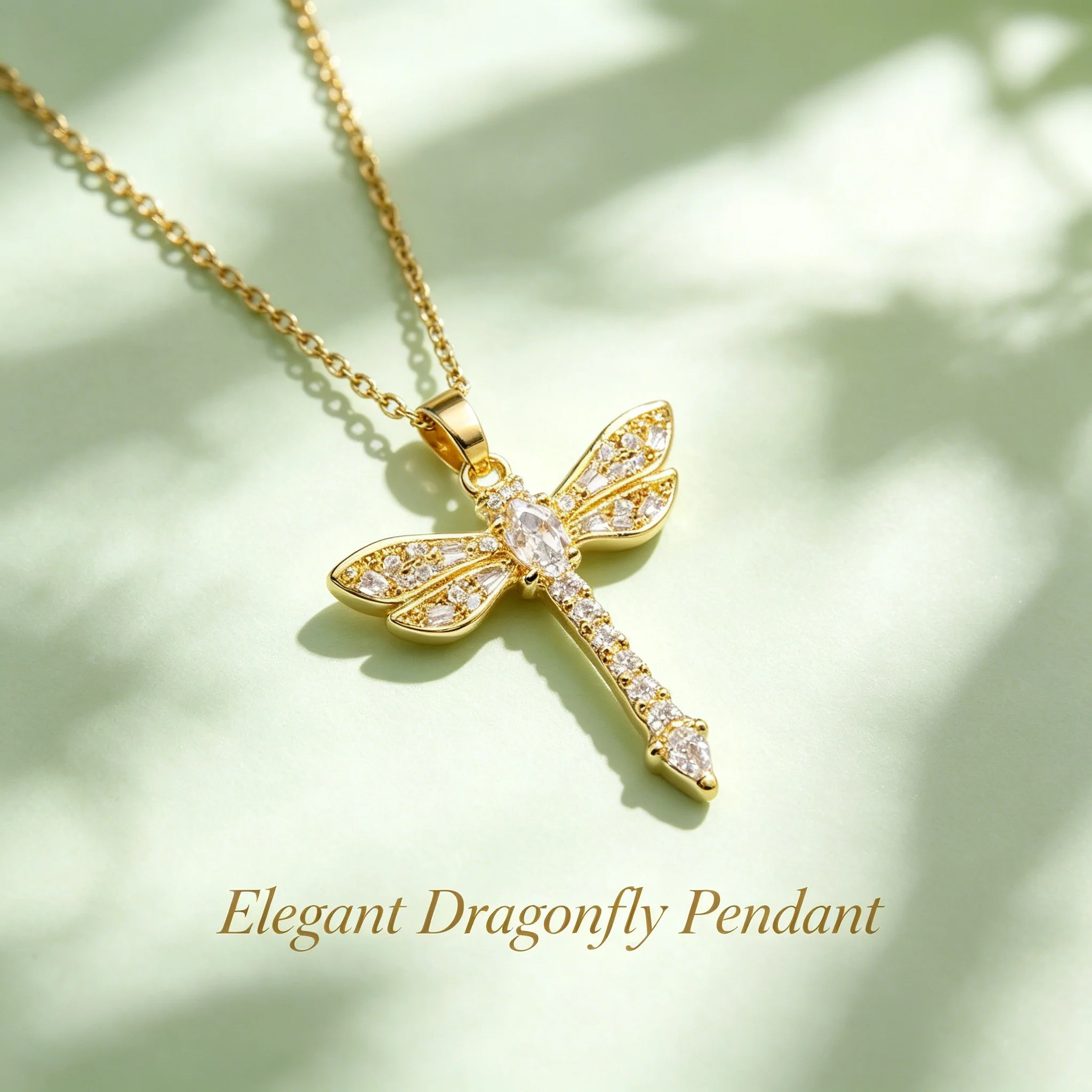 Elegant Dragonfly Pendant Necklace Mixed-Cut Pavé Delicate Chain Nature-Inspired Daily Wear Gift