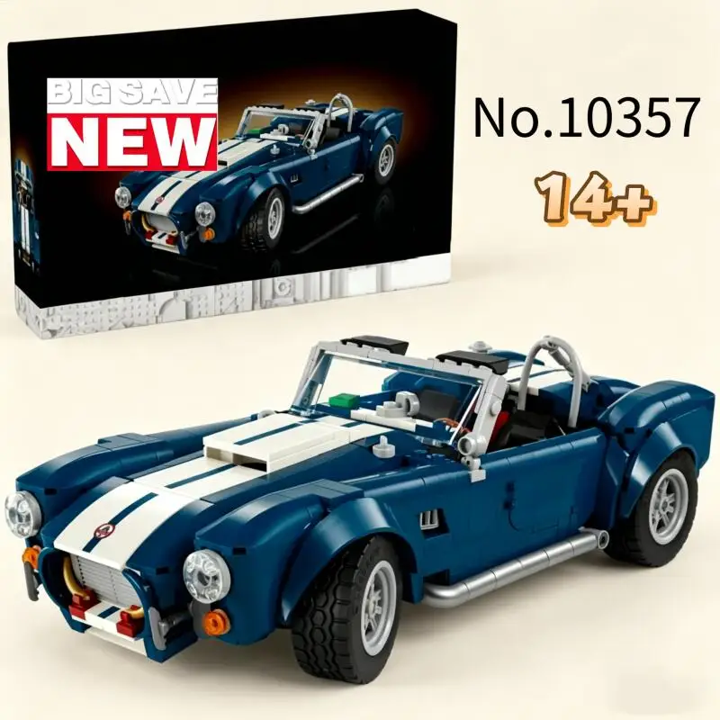 1241 piezas Shelby 10357 Technical Cobra 427 SC Coche de Carreras Retro Vintage Hypercar Bloques de Construcción Modelo Juguete Adorno Regalos de Cumpleaños