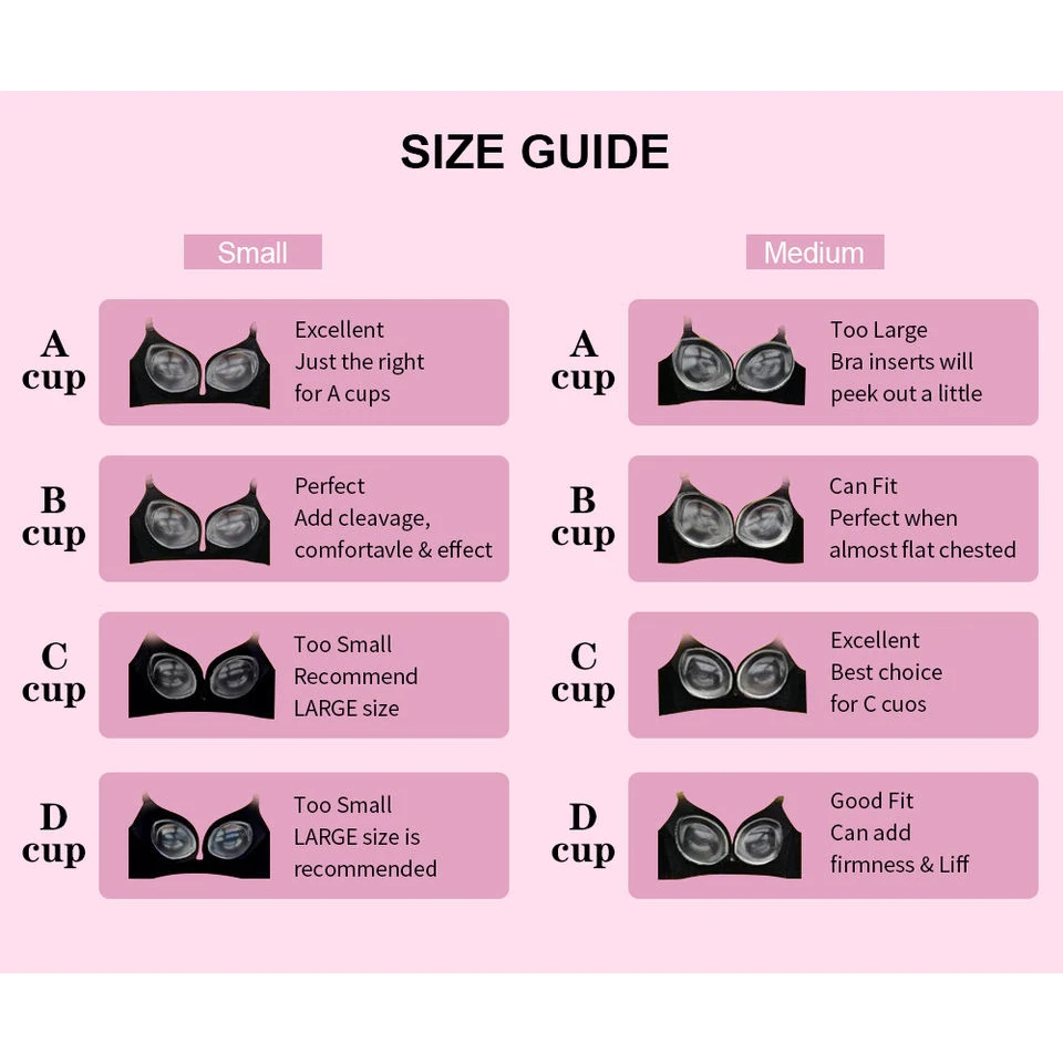 Lift Up Silicone Bra Inserts Clear Gel Push Up Breast Pads Bra Padding Bust Enhancer For Swimsuits Bikini Sports Wedding Dress