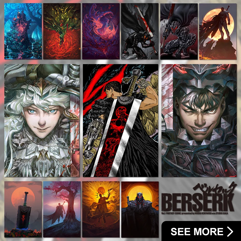 Berserk Canvas Poster Guts Painting Griffith Wall Artwrok Prints Pictures Anime Figures Home Decoration For Living Room No Frame