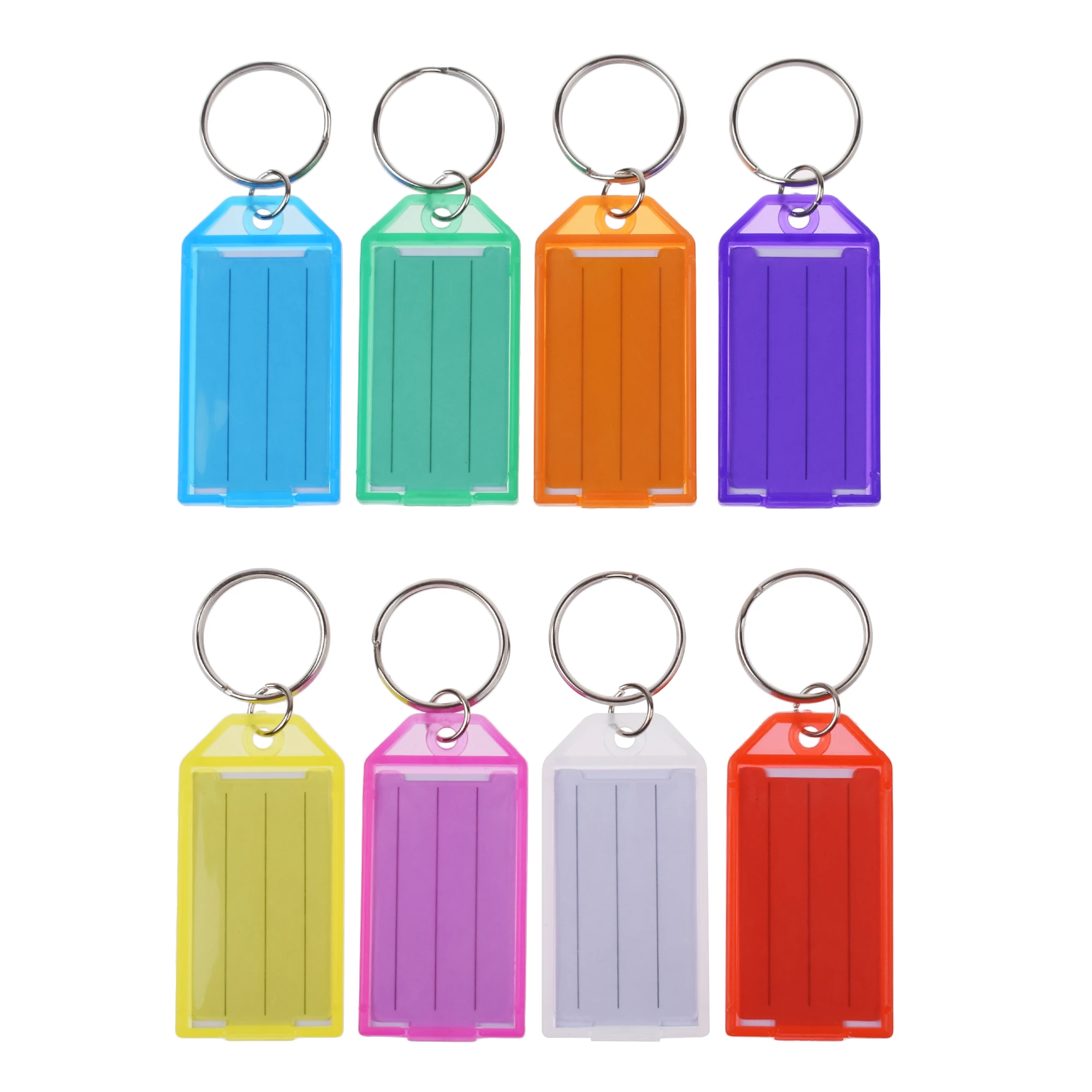 1pc Colorful Plastic Key Mark Plate Handwritten Note Number Plate Key Identifier Split Ring Anti-Lost Key Ring