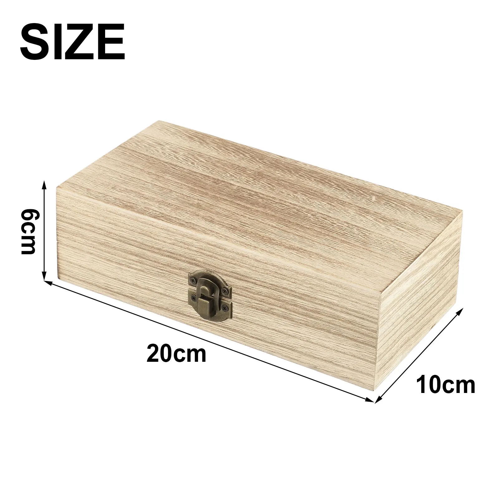 Rectangular Wooden Storage Box Retro Wooden Box Clamshell Wooden Gift Box Jewelry Box Desktop Organizer