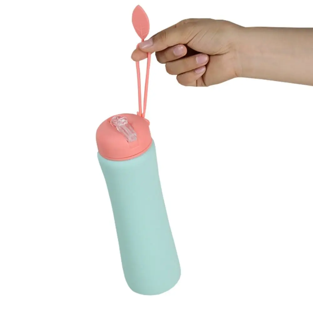 Colorful Leak Proof Foldable Silicone Water Bottle Portable Twist Cap Folding Water Cup Reuseable Collapsible Water Cups Hiking