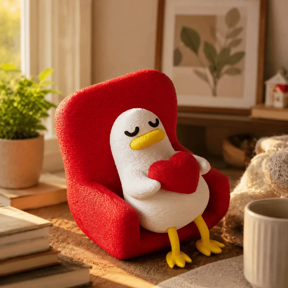 Creative Lazy Duck Figurine Decoration 3D Printed Reading Duck Ornaments Animal Shape Laying Duck Statue Office Desk