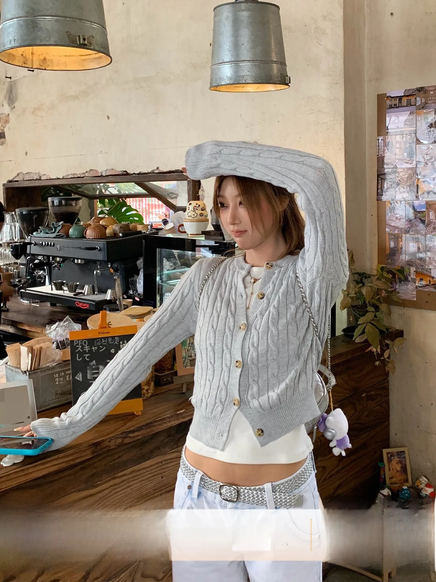 

Slim Fit Knitted Cardigan Women's Style Spring Outerwear Long Sleeve Open Front Casual Retro Wind Polyester Nylon Wool Blend