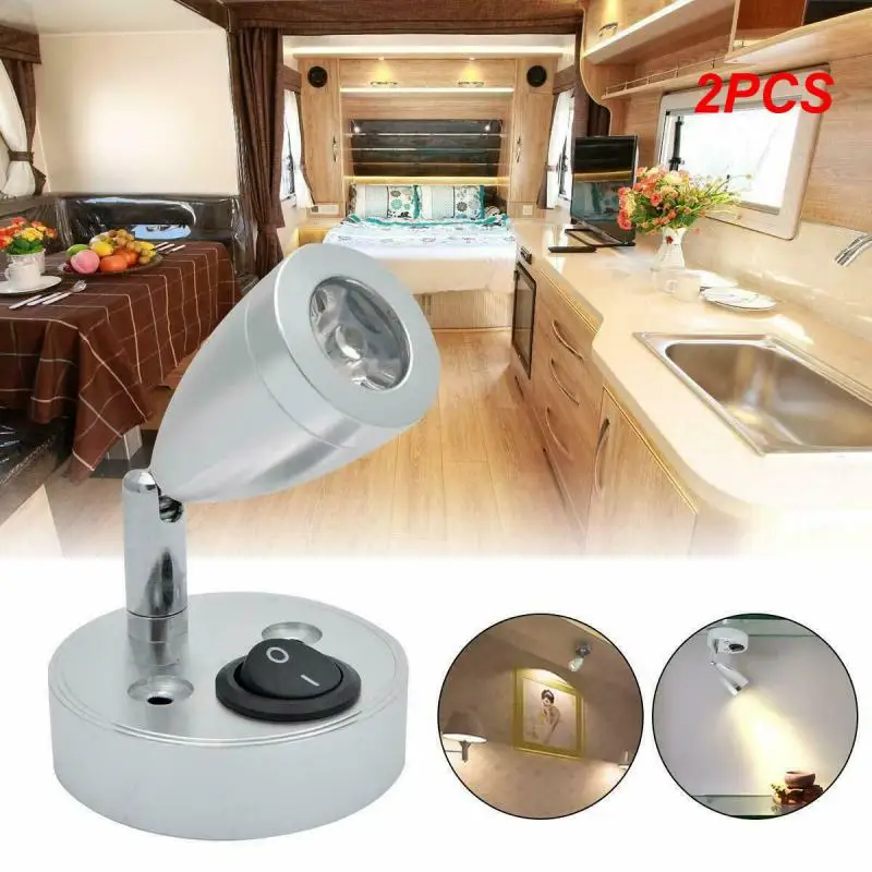 

2PCS 3W 6000K Cold White LED Spot Reading Light RV Camp Boat Wall Bedside Lamp Boat Home Trailer Interior lighting