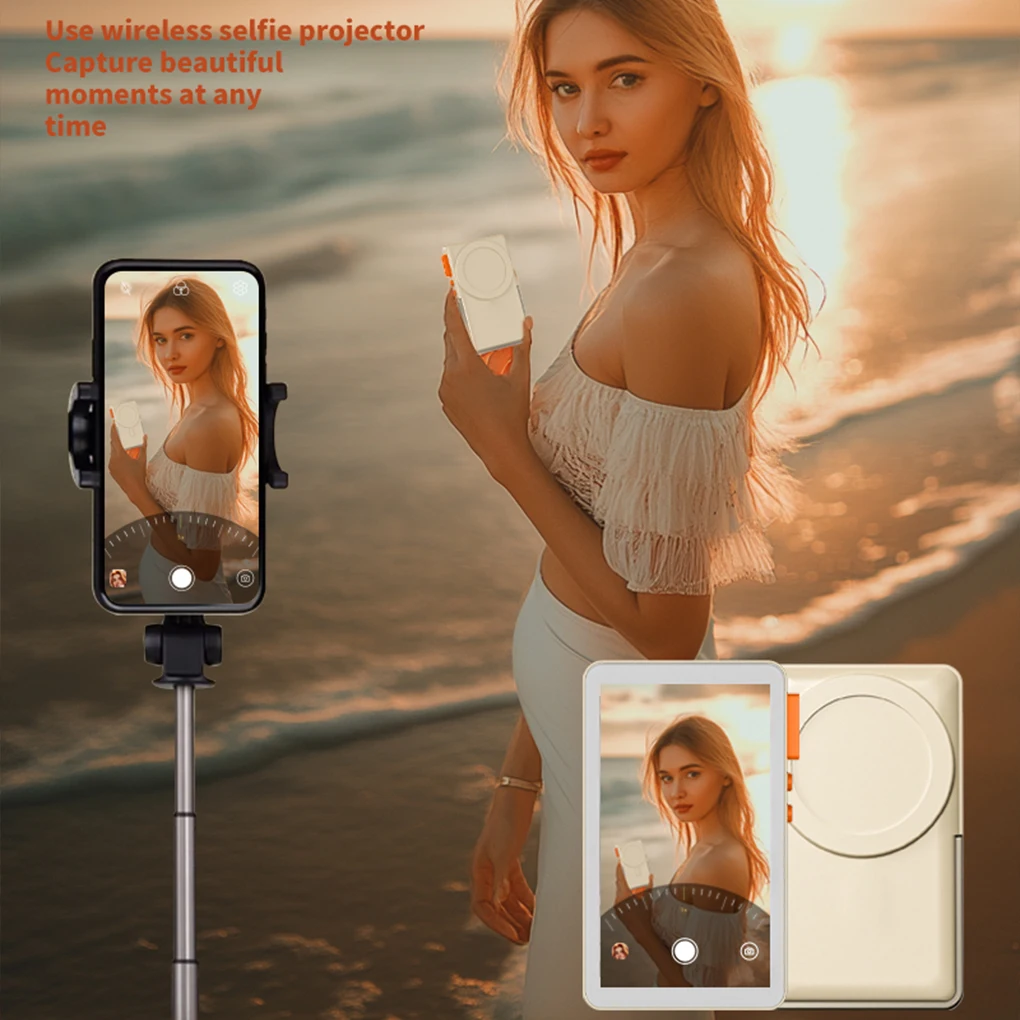 

Mobile Phone Selfie Screen Device Rear Camera Wireless Screen Projection Sound Focusing with Stand 8 in 1 Phone Screen Projector
