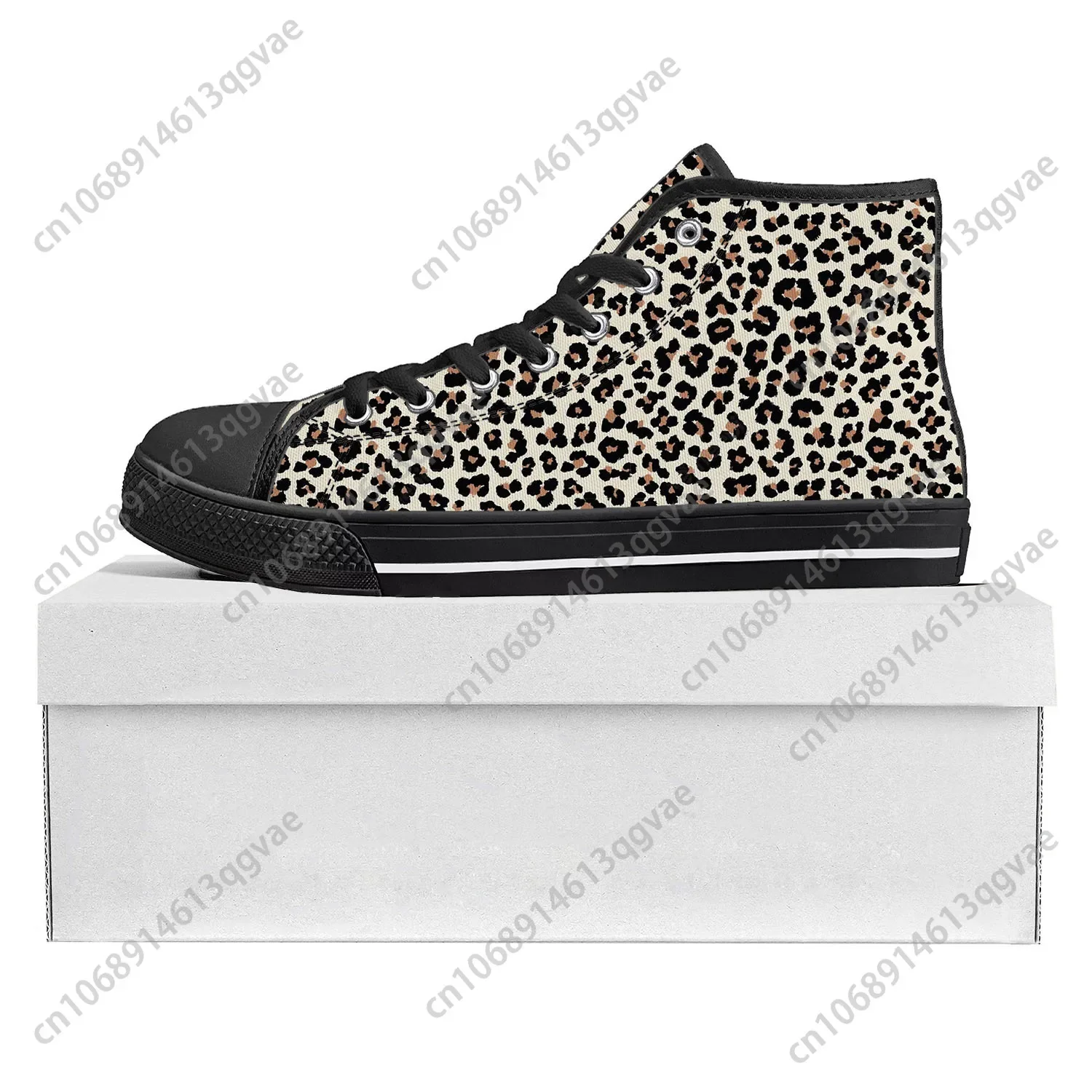 Leopard Print Fashion High Top High Quality Sneakers Mens Womens Teenager Canvas Sneaker Tide Printed Causal Couple Custom Shoe