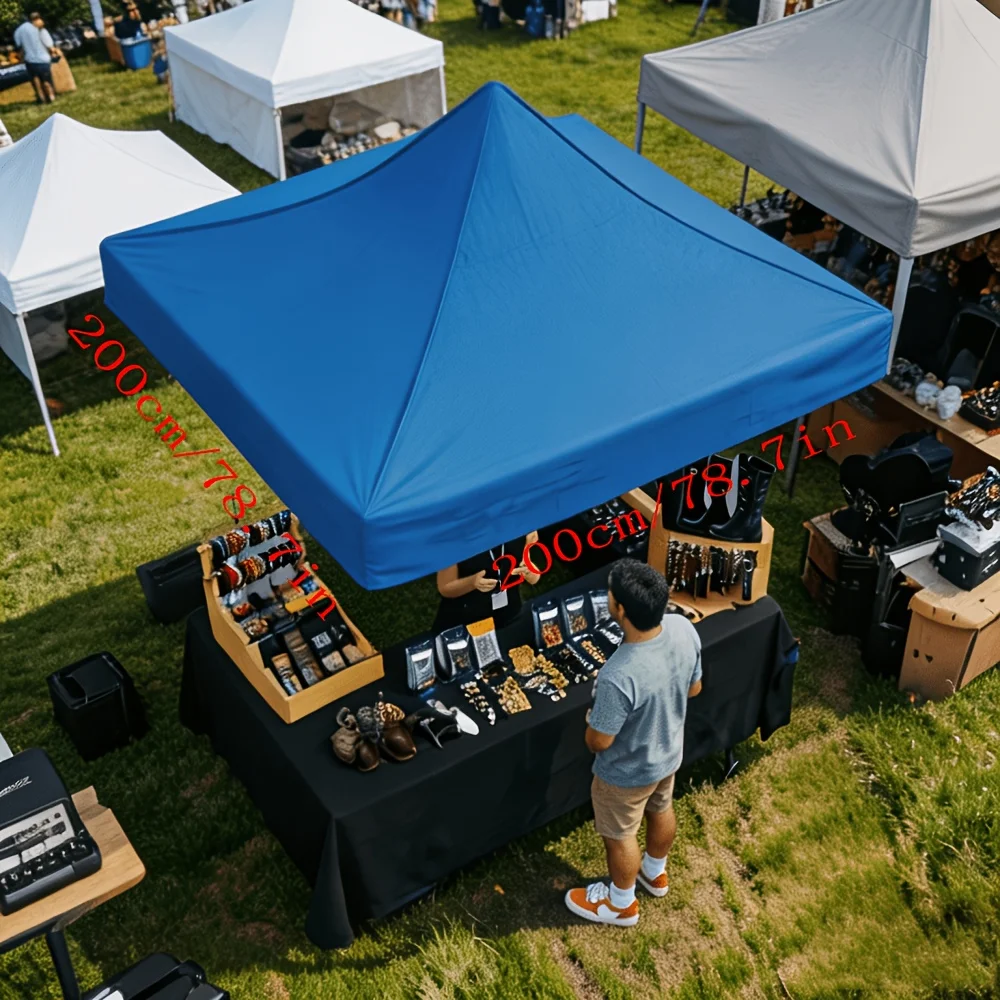 A 6.5Ft*6.5Ft Outdoor Replacement Tarpaulin from Kleinland, Only the Canopy Without the Stand, Sunshade Canopy for Market Stalls, Quick-Open Tent Canopy, Easy to Fold and Portable, Thickened Fabric, Sun-Resistant and Durable, Specialized Canopy for Market Stalls