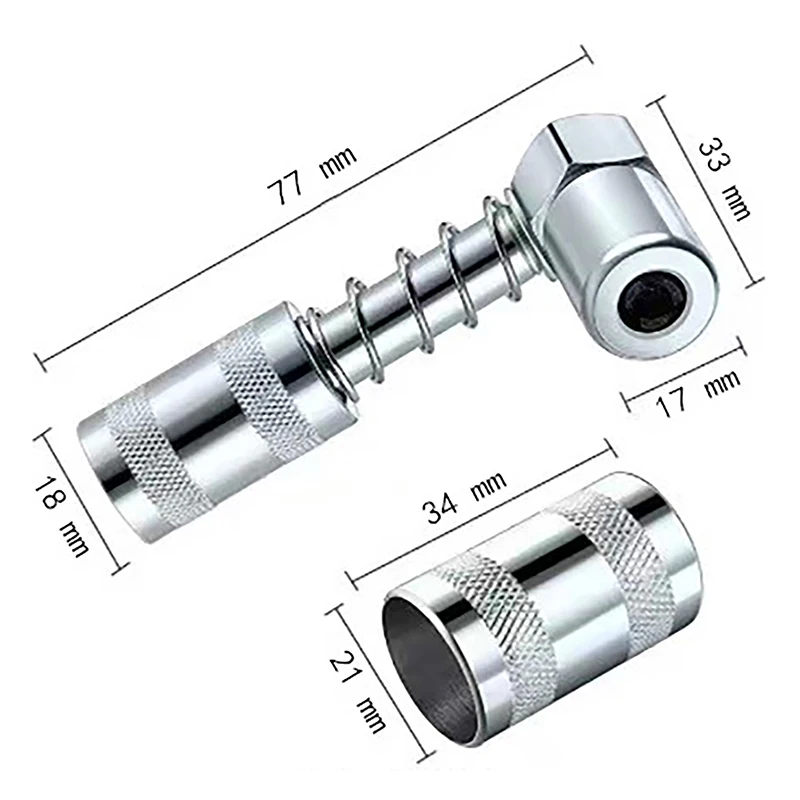 Professional Grease Coupler Fitting Tool 90 Degree Coupler Grease Fitting Tool Grease Nozzle Tool Lubrication Tool Accessories