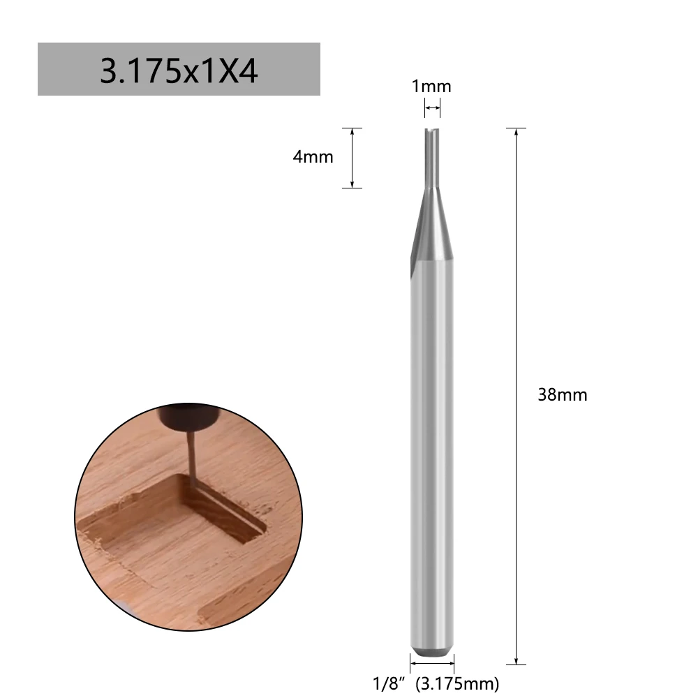 LAVIE-Double-Edged Straight Groove Router Bit Set, Liga, Não-Burr, Ferramenta de corte, End Mill, Madeira, CNC gravura, Cutter-C, Z03B0, 3,175