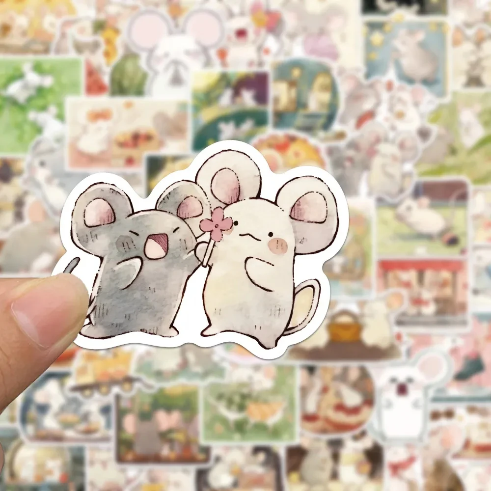 10/30/50pcs Cartoon Little Mouse Stickers Cute Rat Animals Decals for Kids Toy DIY Phone Notebook Suitcase Fun Graffiti Sticker