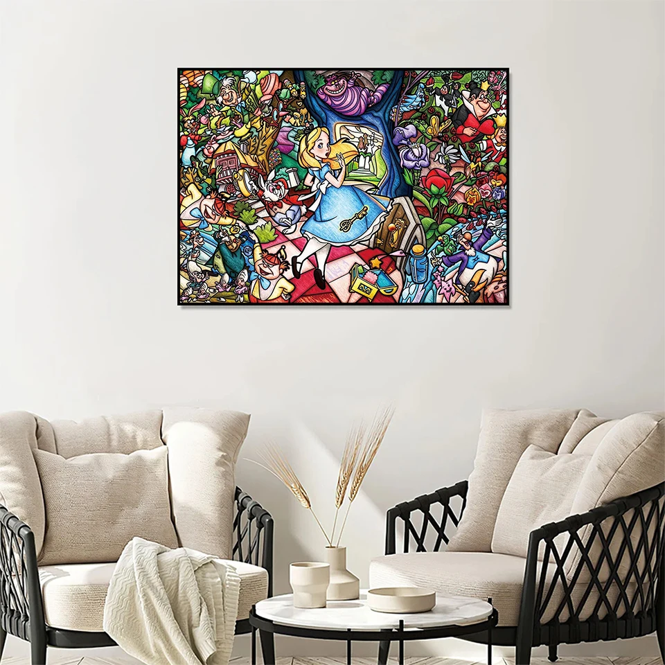 Disney Full Round Drill Diamond Painting Cartoon strass Pictures ricamo topolino 2024 New Mosaic Princess Wall Art