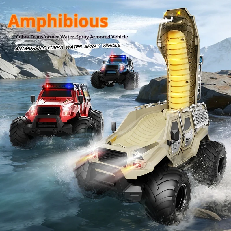 Transform Car Gesture Sensing Transform Into Cobra Water Cannon Amphibious Remote Control Vehicle Climbing Off Road Vehicle Toy