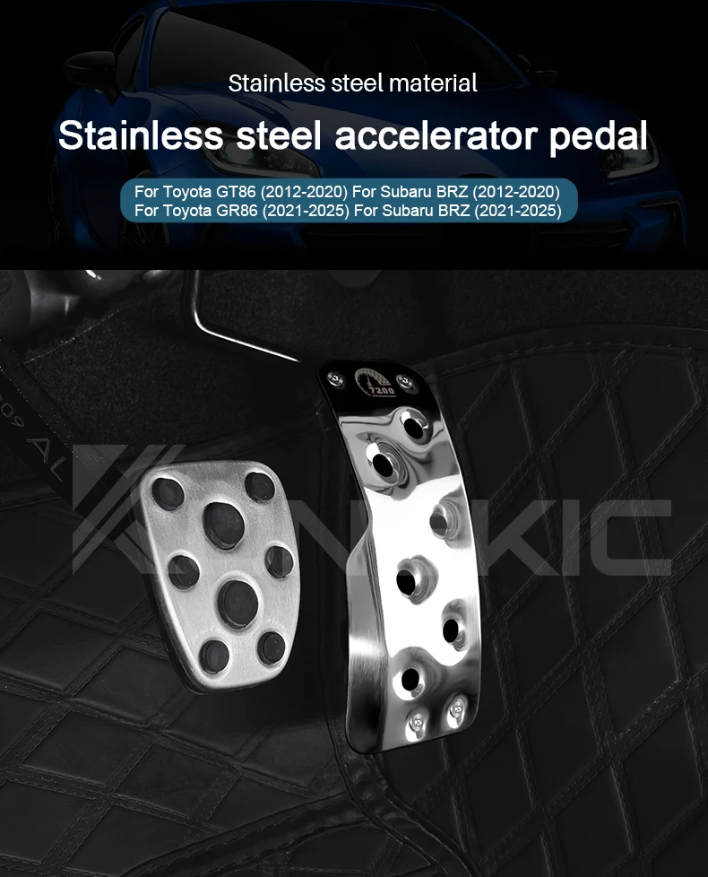Gaspedal Fußpedal AT MT Abdeckung für Subaru BRZ Toyota GT86 GR86 2012-2024 2025 LHD RHD Auto-Tuning-Zubehör – Detail 1