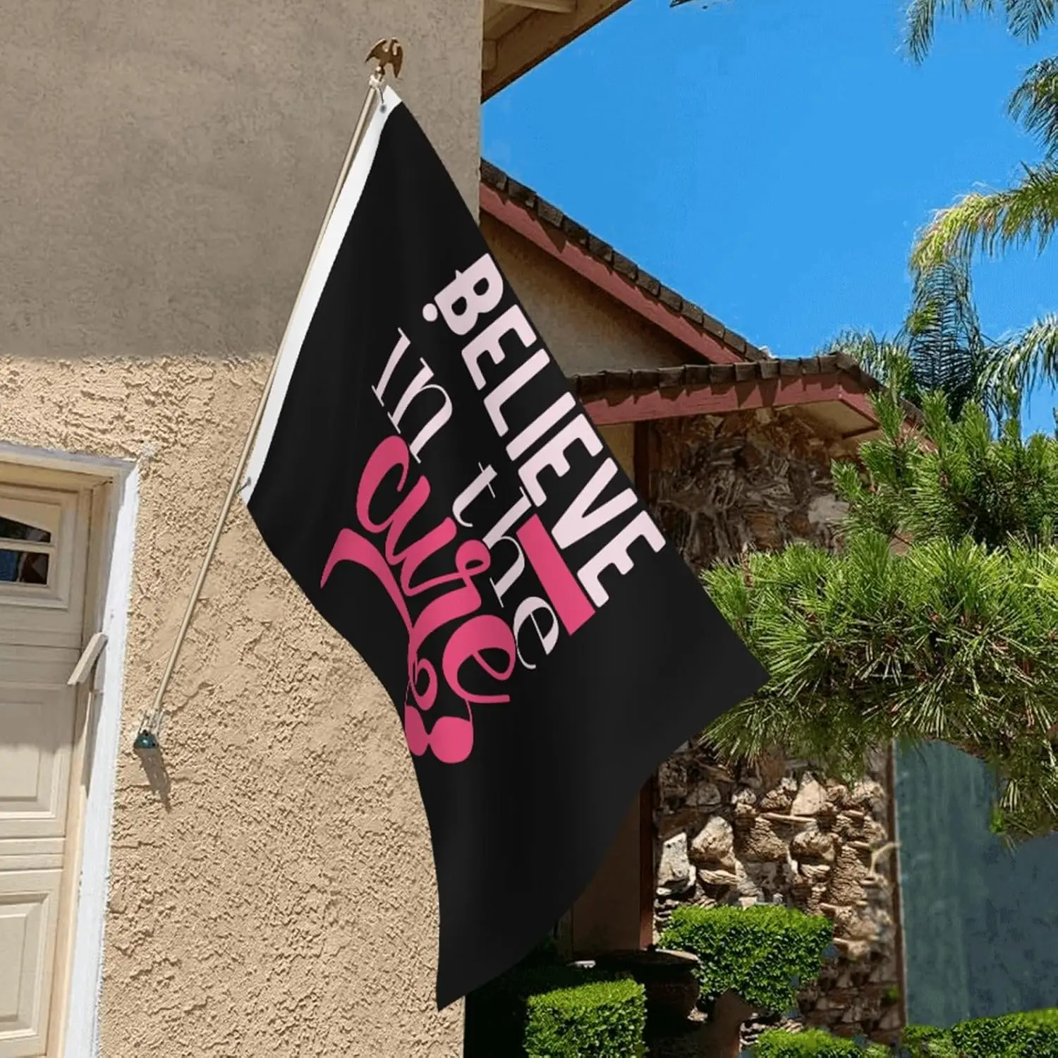 Flagicts 100% Polyester  Breast Cancer Awareness Believe In The Cure Flag