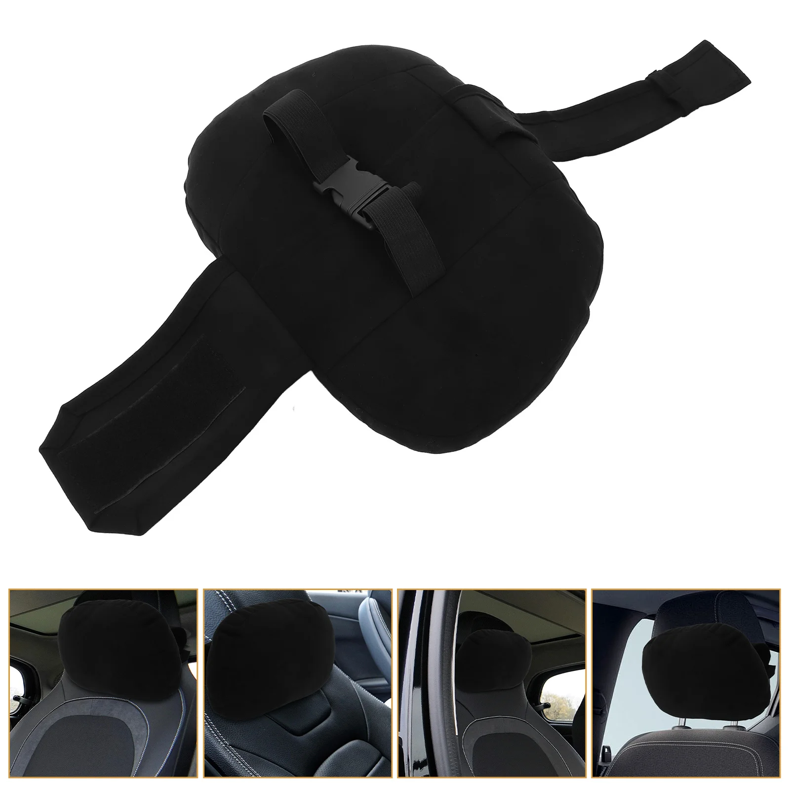 

Car Head Pillow Ergonomic Design Soft Velour Material Detachable Cover Neck Support Travel Accessory Car Head Pillow