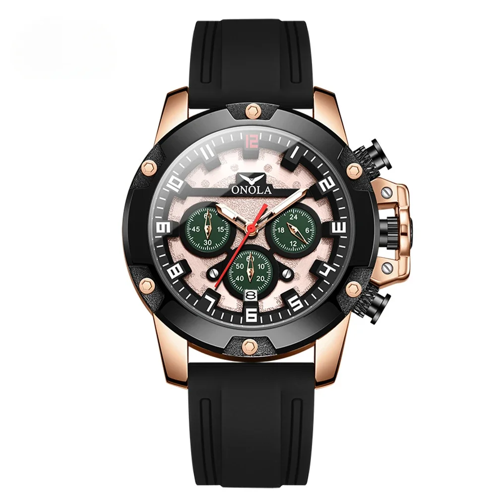 Montre-bracelet de sport à quartz pour homme, chronographe de mouvement, horloge à main militaire avec zones Shoes, cadeau masculin, 2025