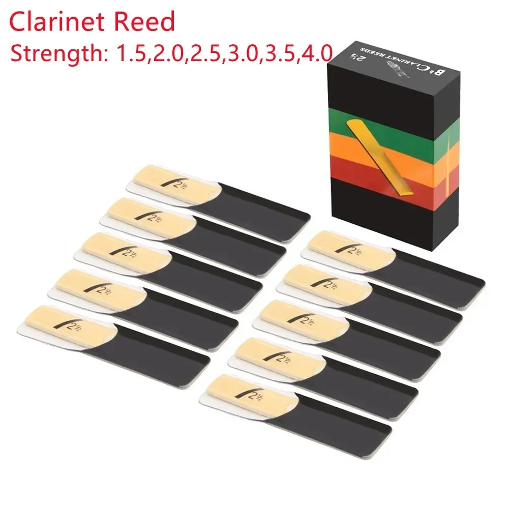 High Quality Bb Clarinet Reeds 1.5,2.0,2.5,3.0,3.5,4.0 Strength Sizes Strength Instruments Clarin 10pcs