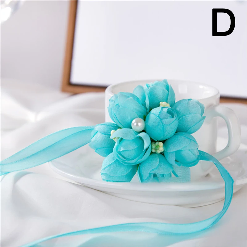 Girls Bridesmaid Wrist Corsages Silk Flower Wrist Corsage Bracelet Wedding Dancing Banquet Party Events Accessories